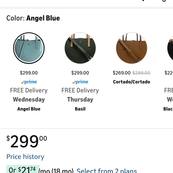 New With Tag Tory Burch Teal Leather Tote - Picture 2 of 3